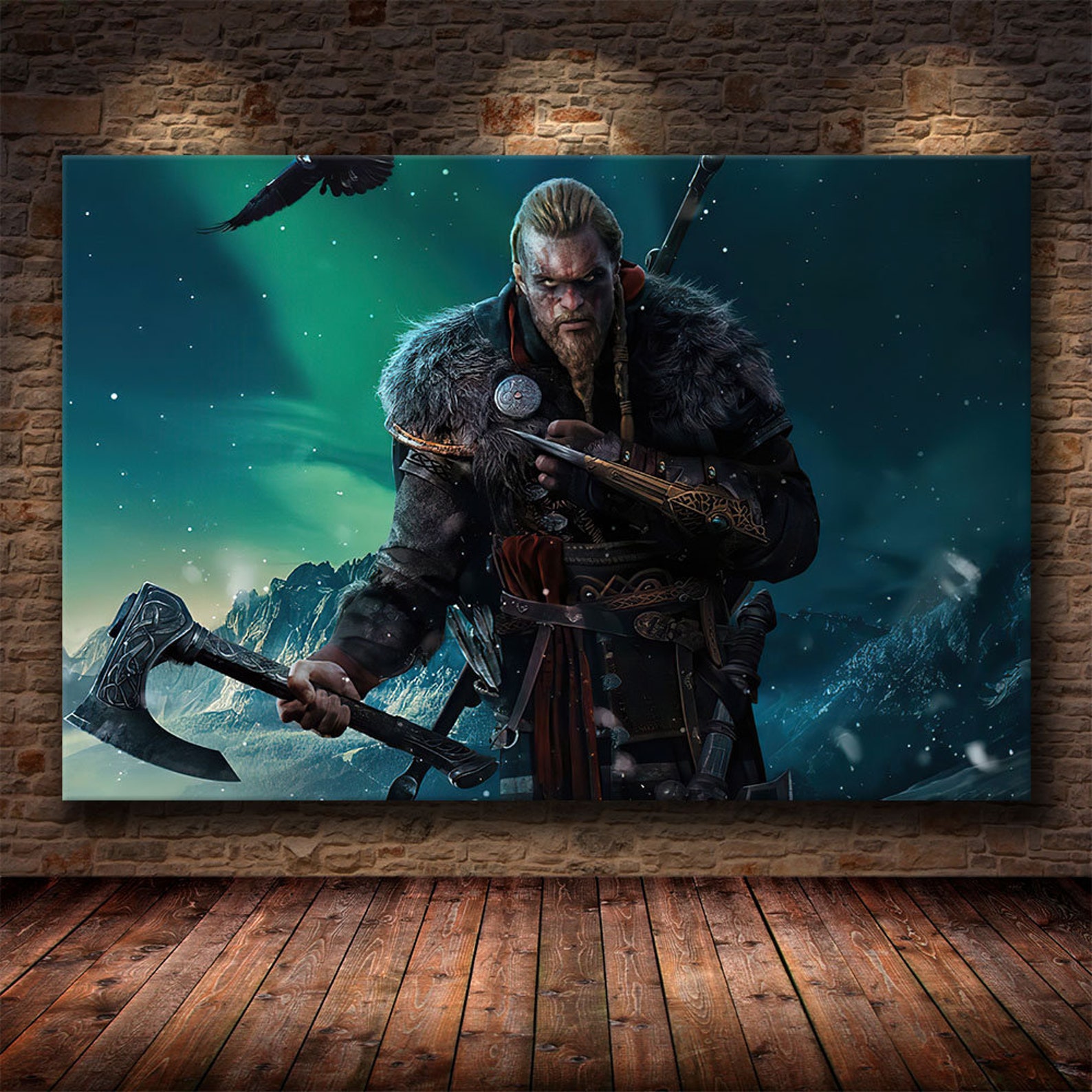 Viking Warrior Valhalla Game Canvas Poster Print Wall Art | Etsy