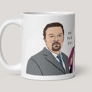 May include: White ceramic mug with a cartoon illustration of a man with a beard and the text "OH FOR FU-" printed on the mug.