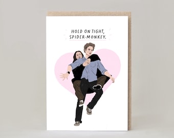 Twilight Spider Monkey Greeting Card | Funny Meme Anniversary Girlfriend Love Friend Edward Cullen Bella Swan Robert Patterson Pop Culture