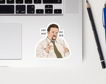 David Brent The Office Uk Sticker | Vinyl Laptop Iconic Funny British Comedy Humour Tv Show Moments Ricky Gervais Derek Karl Pilkington