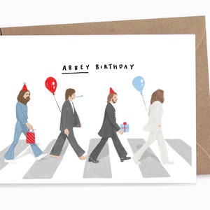 The Beatles Birthday Card: Abbey Road Music Pun