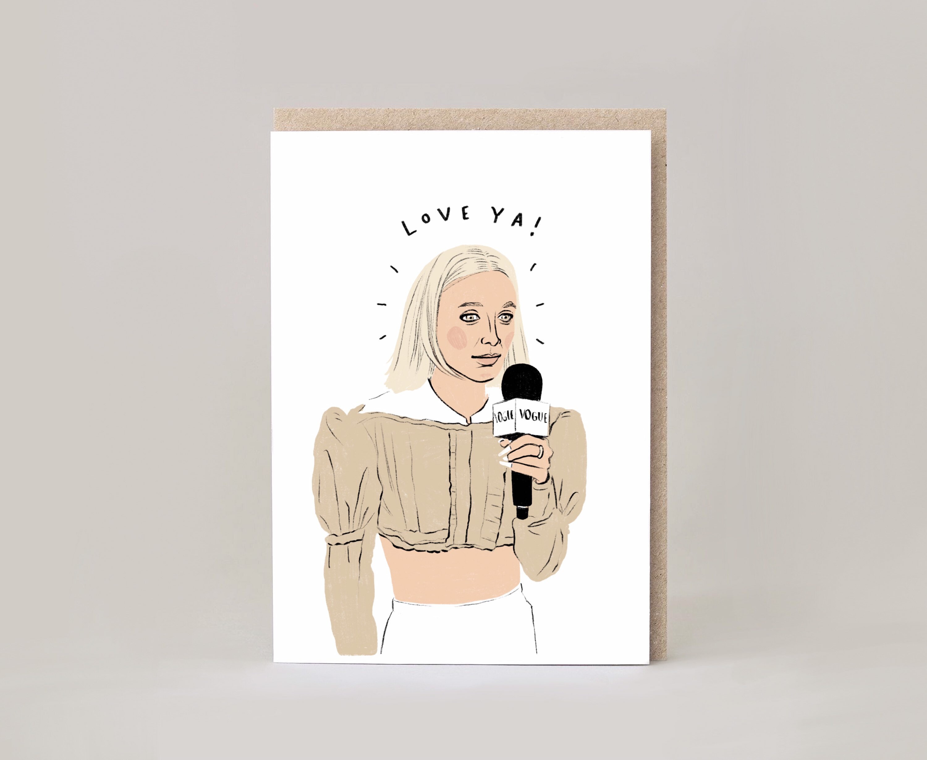 Emma Chamberlain Illustrated Birthday Card Funny Pop Culture Influencer  TikTok Greetings Card
