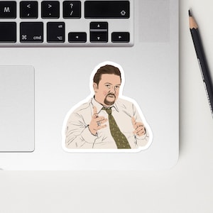 David Brent The Office Uk Sticker | Vinyl Laptop Iconic Funny British Comedy Humour Tv Show Moments Ricky Gervais Derek Karl Pilkington