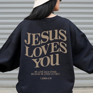 Sweat Jésus t'aime Sweat esthétique Sweat chrétien Sweat tendance Vêtements esthétiques Vêtements chrétiens Vêtements tendance