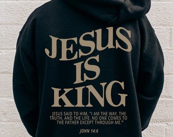 Sudadera con capucha para niños Jesús es Rey Camiseta Jesús es Rey Amor como Jesús Sudadera con capucha cristiana Jesús te ama Ropa de Jesús Nombres de Jesús Merchandising cristiano