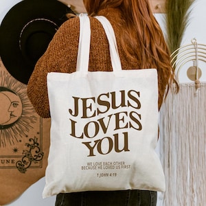 Jesus Loves You Tote Bag Aesthetic Christian Tote Bag Aesthetic Tote Bag Trendy Tote Cute Tote Bag Bag Retro Tote Bag Canvas Grocercy Bag