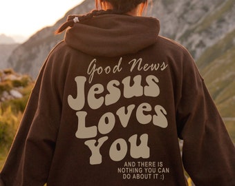 Jesus Loves You Bro Hoodie - Christlicher Pullover Mit Handgeschriebenem Spruch