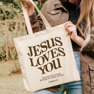 Jesus Christian Tote Bags For Women Religious Tote Gifts Coffe Bag Reusable  Shopping Tote Bag BookBag For Church Events Bible Study Work Travel