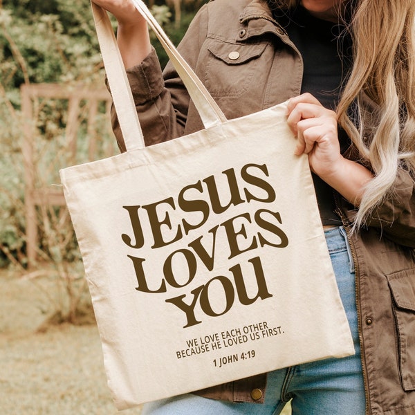 Jésus vous aime sac fourre-tout chrétien sacs fourre-tout chrétiens sac fourre-tout Jésus sac fourre-tout esthétique sac Bible sac église sac de pique-nique d'été fourre-tout Jésus