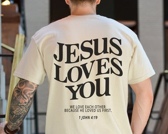 Jesus liebt dich Christliche T-Shirts Christliches Hemd Anbetungs-Hemd Jesus-Hemd Christliches Kleid Christliche T-Shirts Bibel-Vers-Christliches Merch