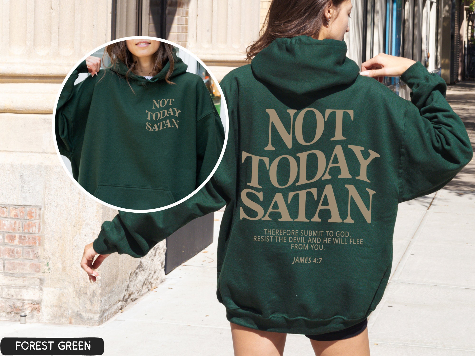 Not Today Satan Jesus Hoodie Jesus Loves You Hoodie Christian 