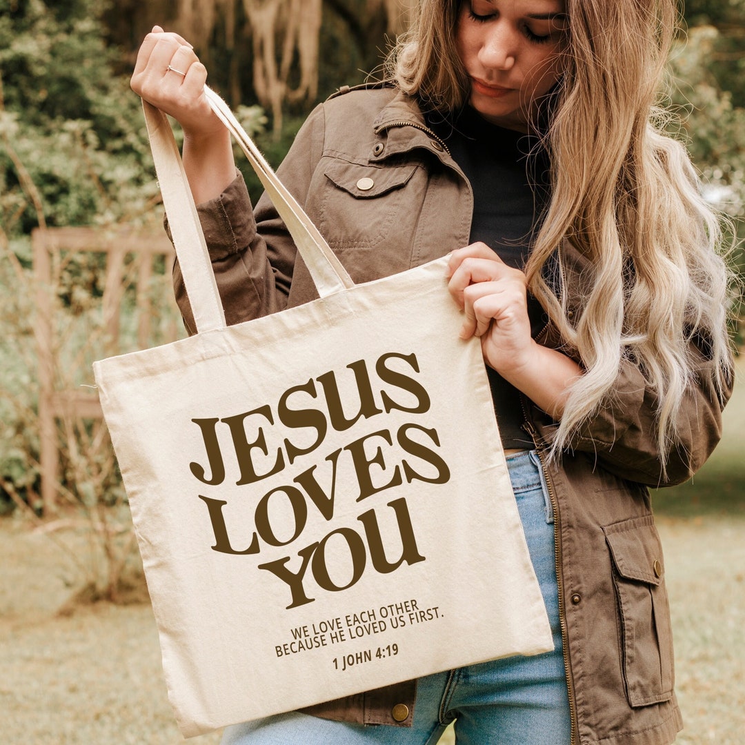Jesus loves me song tote bag Jesus loves me song tote bag