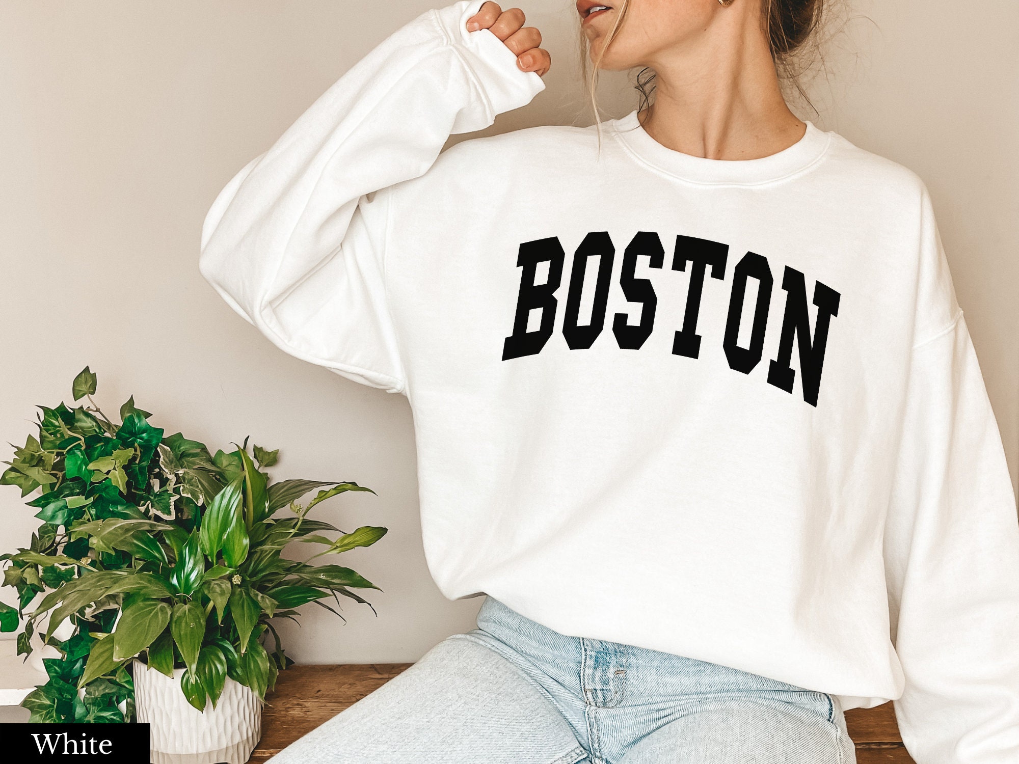 [COSYHARU公式] Boston Oversized Sweatshirt Boston Oversized Sweatshirt - COSYHARU | 60% - Asian Fashion