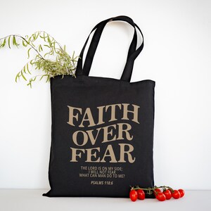 Faith Over Fear Tote Bag Aesthetic Christian Tote Bag Aesthetic Tote Bag Trendy Tote Cute Tote Bag Bag Retro Tote Bag Canvas Grocercy Bag