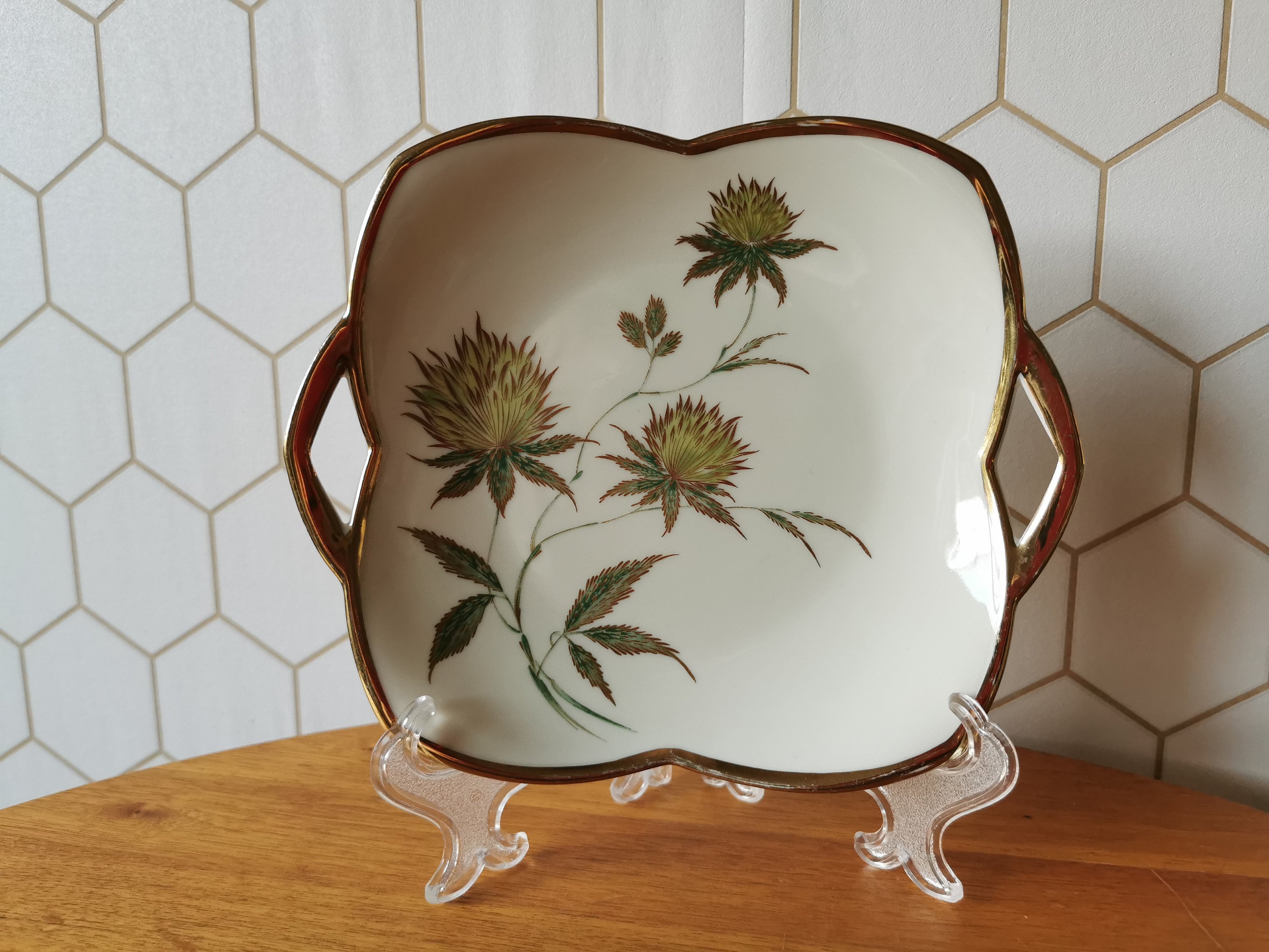Jolie Tasse Vintage Alka Kunst En Porcelaine Peinte à La Main, 50s/60s
