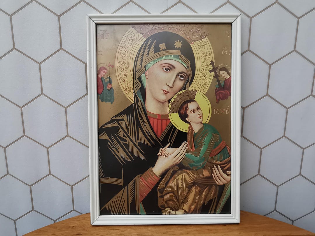 Our Lady of Perpetual Help Image in Wooden Frame - Etsy