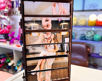 Personalized Photo Box with 4 Photos, Gift for boyfriend, Anniversary Gift, Wooden Photo Frame, Unique Gifts, MB, Graduations