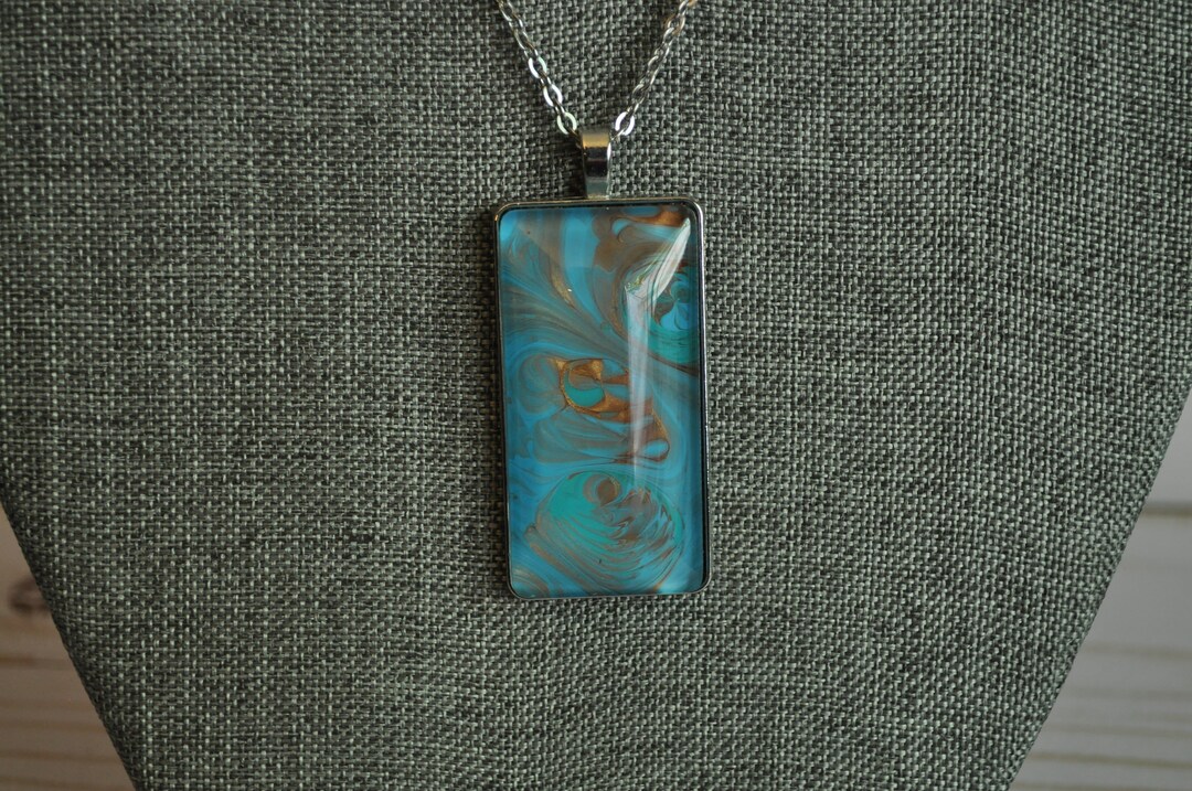 Paint Pour Jewelry Acrylic Pour Pendant Acrylic Pour Etsy