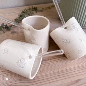 Travel mug, Flower mug, Ceramic mug, Coffee & tea mugs