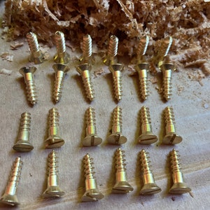 9 X 3/4 Brass Screws (24) Slotted Flat Head Wood Screws