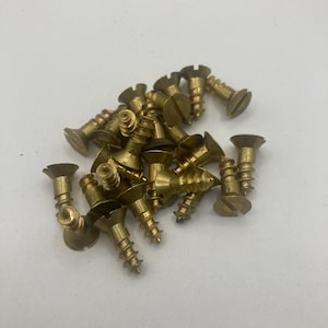 7 X 1/2 Vintage Continental Brass Screws (24) Slotted Flat Head Wood Screws