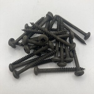 6 X 1 1/2  Vintage Woodworker’s Supply (24) Pan Head Square Drive Black Wood Screws