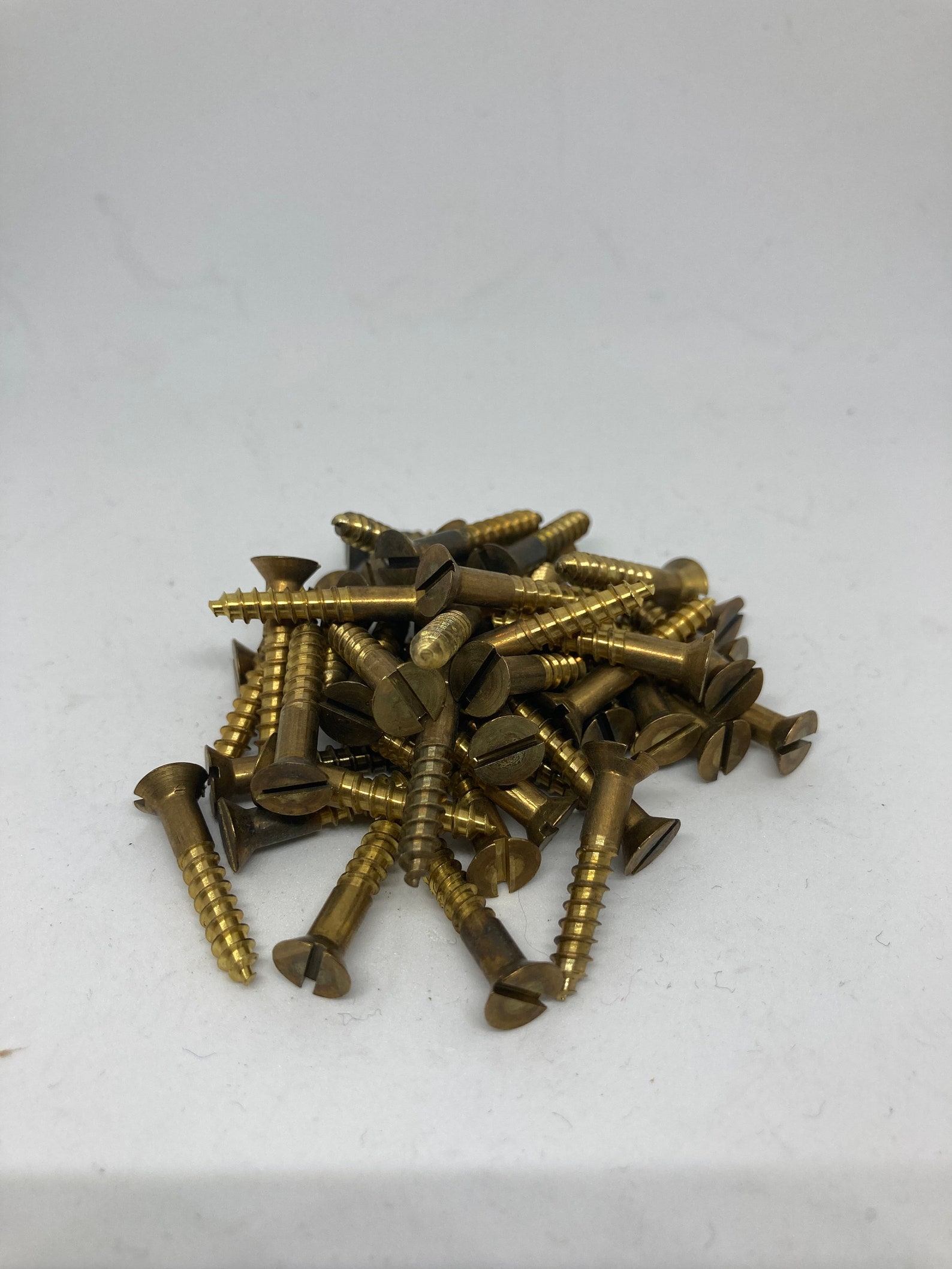 8X1 Vintage Brass Screws 48 Slotted Flat Head Wood Screws Etsy