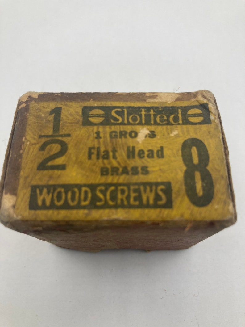 8 X 1 2 Vintage Continental Brass Screws 24 Slotted Flat Head Wood