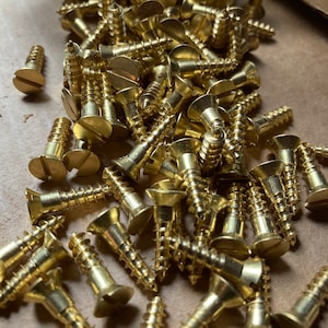 9 X 3/4 Brass Screws (96) Slotted Flat Head Wood Screws