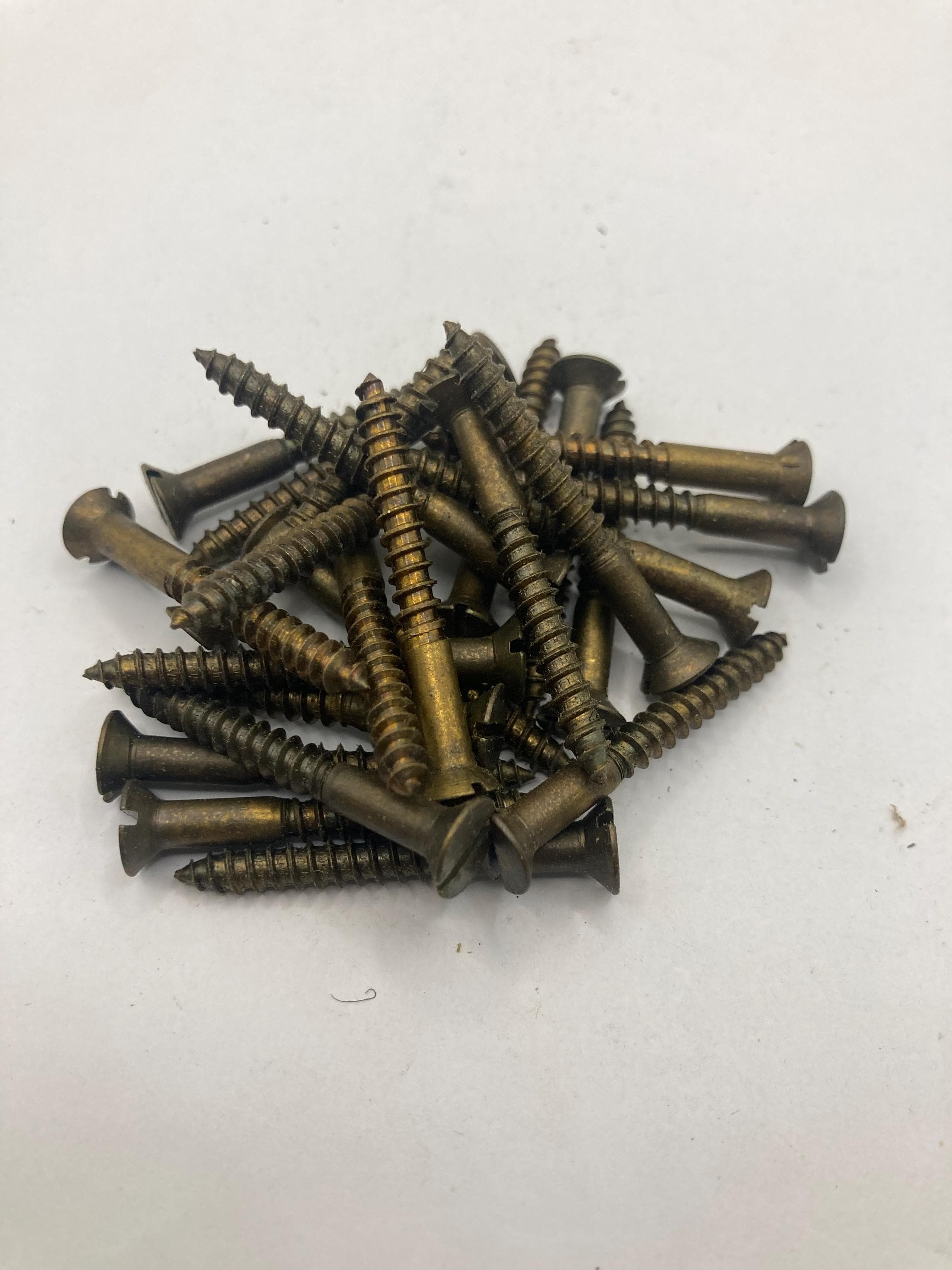 DrillSpot #8-15 x 5/8 Phillips Oval Head Wood Screw, Brass