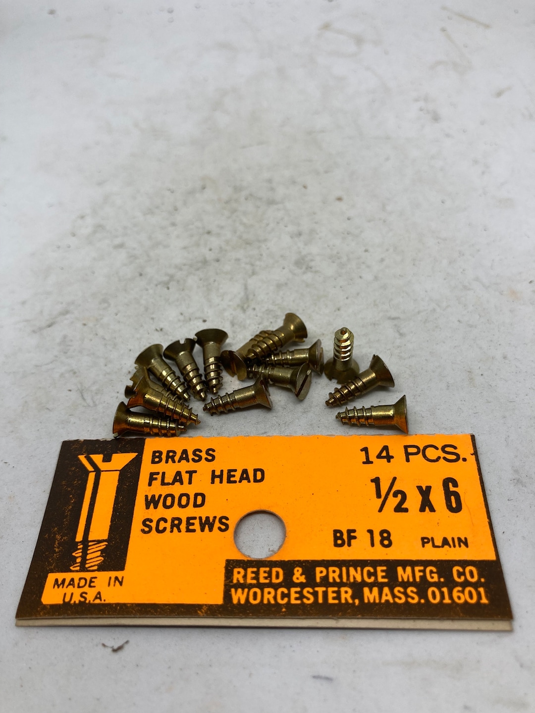 6 X 1/2 Vintage Reed & Prince Brass Screws 14 Slotted Flat Head Wood Etsy