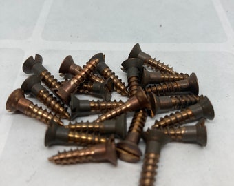 6 X 5/8 Vintage Reed & Prince Silicon Bronze (24) Slotted Flat Head Wood Screws