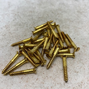 4 X 3/4 Vintage Nettlefolds Solid Brass Countersunk Screws (24) Slotted Flat Head Wood Screws
