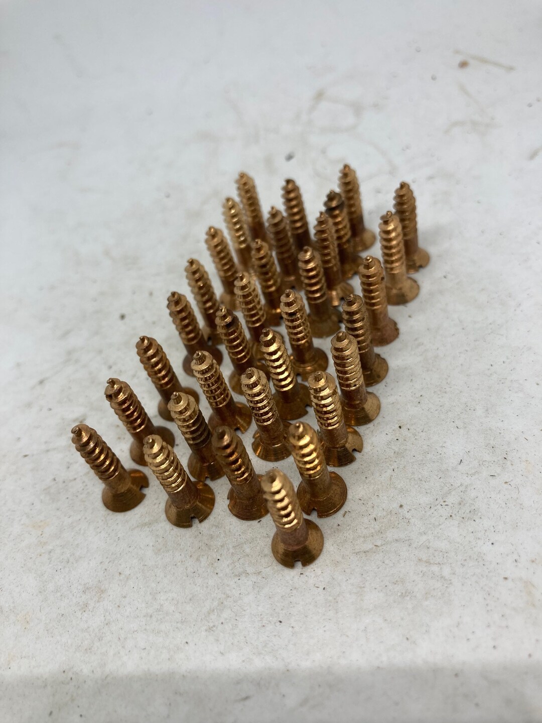 8 X 3/4 Vintage Silicon Bronze Screws 24 Slotted Flat Head Wood Screws