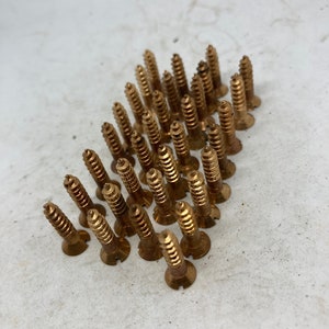 8 X 3/4 Vintage Silicon Bronze Screws (24) Slotted Flat Head Wood Screws