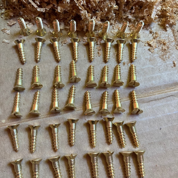 Antique Brass Screws Etsy