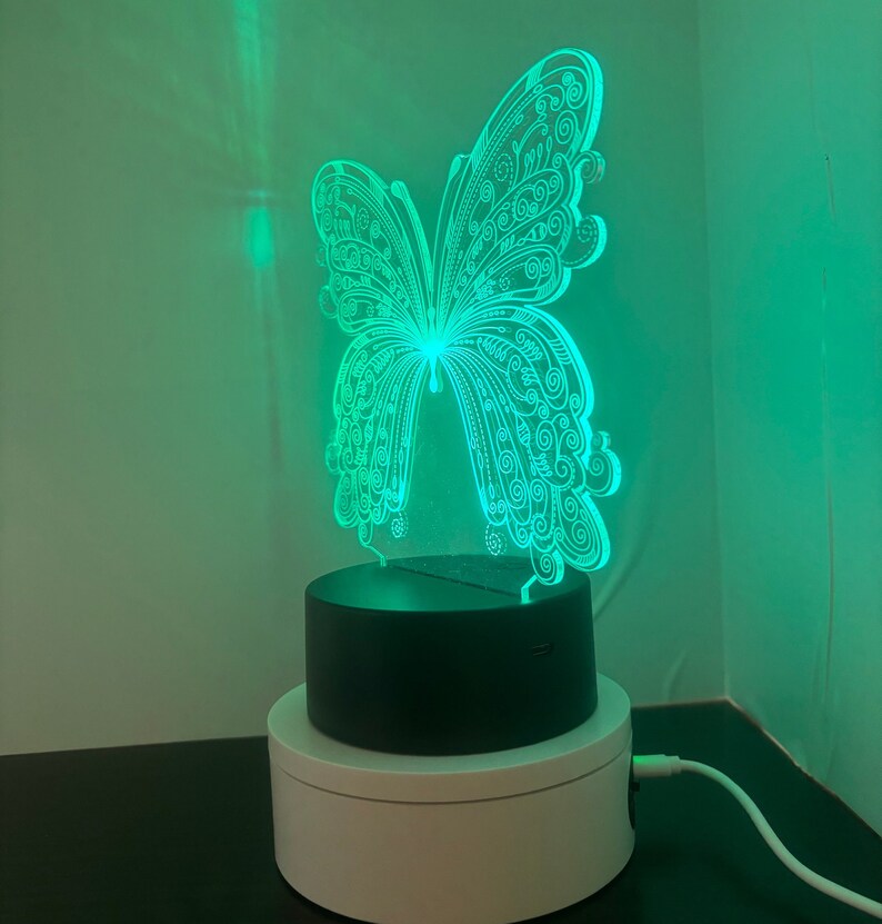 カスタム3DイリュージョンLEDランプ、蓮の花ナイトライト 画像 8