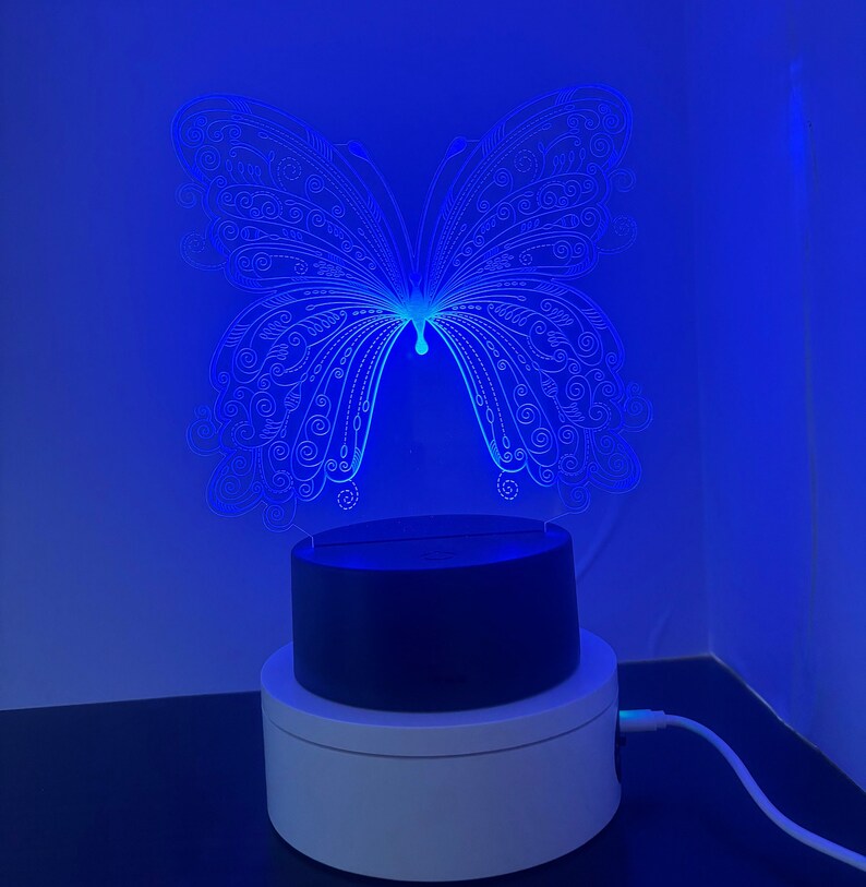 カスタム3DイリュージョンLEDランプ、蓮の花ナイトライト 画像 6