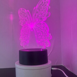 カスタム3DイリュージョンLEDランプ、蓮の花ナイトライト 画像 7