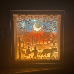 3D-Papierschnitt-Leuchtkasten: Jubiläums-Schattenbox-Nachtlicht Bild 2
