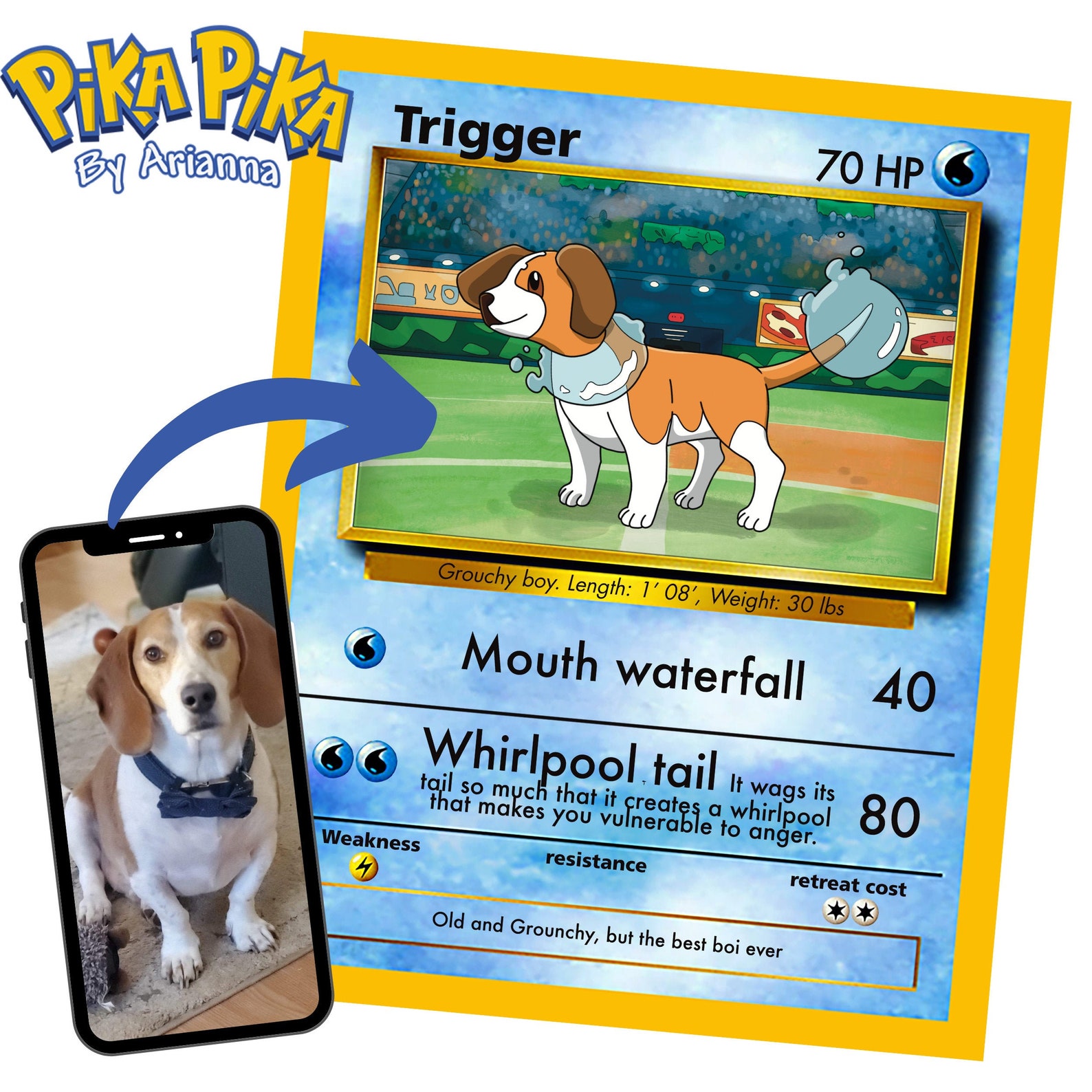 Your Pet in a Pokemon Card Physical Custom Pokemon Card Etsy