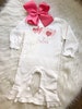 Valentine Day Romper,Valentines Monogrammed Romper,Baby girl Valentine Outfit,Embroidered Onsie,Girls Valentine Embroidered Shirt, 