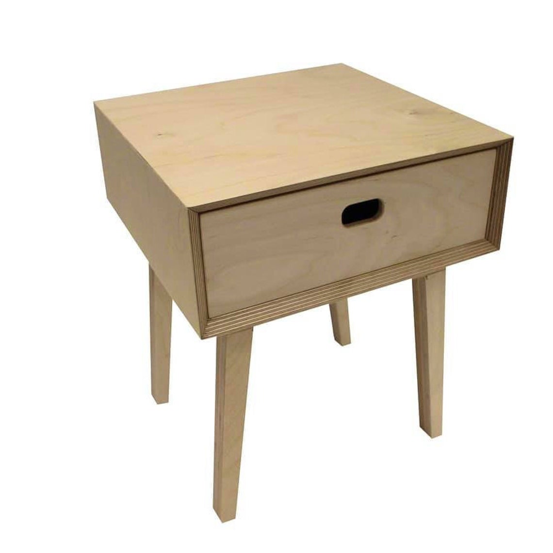 Bedside Table in Birch Multilayer 15 Mm, Wood Color. Etsy UK