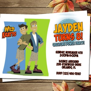 Printable Wild kratts Birthday Party Invitation