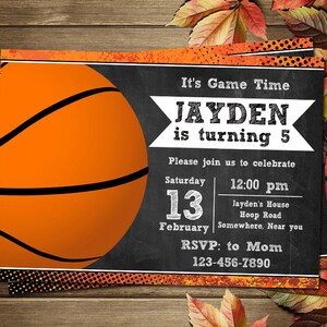 Printable Basketball Birthday Party Invitation