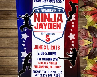 Printable Warrior Birthday Party Invitation