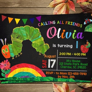 Printable Hungry Caterpillar Birthday Party Invitation