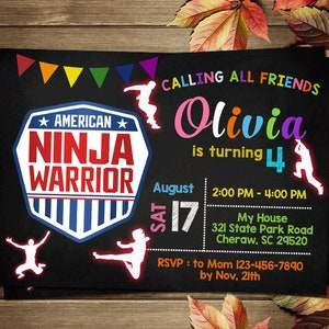 Printable Warrior Birthday Party Invitation