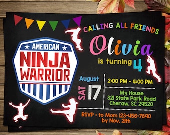 Printable Warrior Birthday Party Invitation