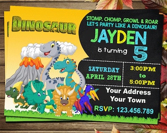 Printable Dinosaur Birthday Party Invitation
